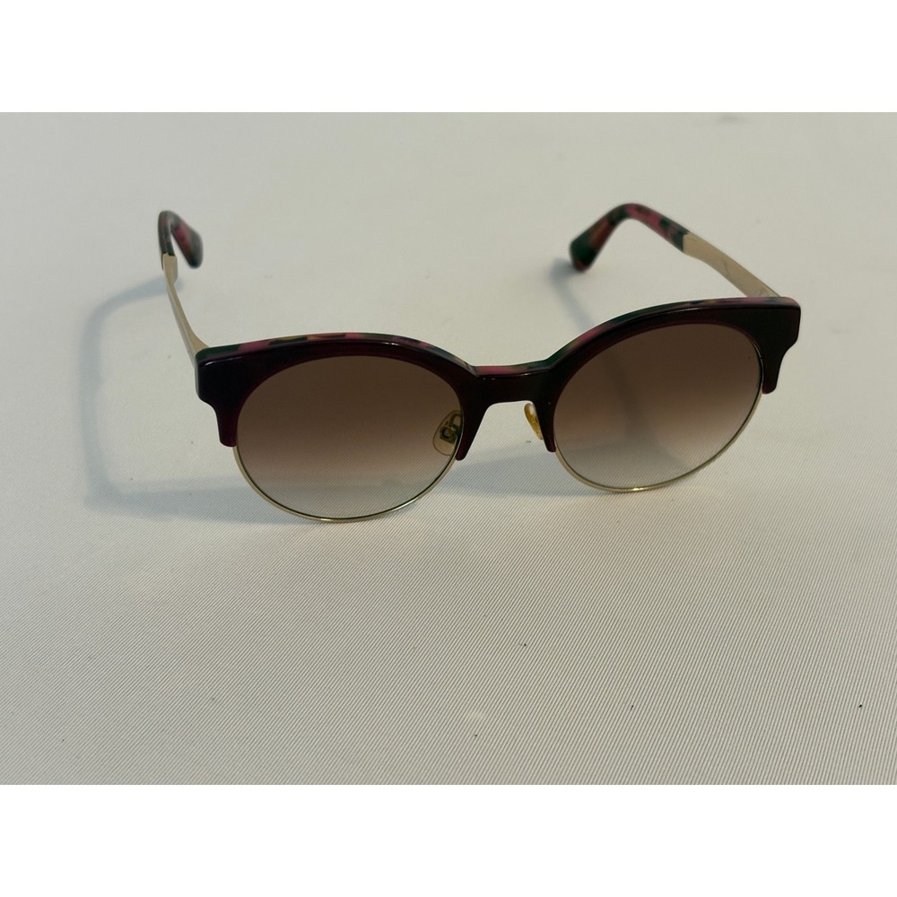 Kate Spade Hello Sunshine Dark Purple Gold Round Gradient Cat Eye Sunglasses - Picture 4 of 15